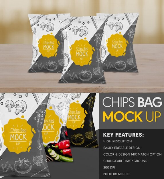 Download Chips bag mock up PSD file | Free Download