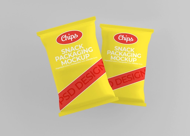 Download Premium PSD | Chips packaging mockup design isolated
