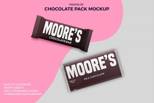 Download Free Chocolate Bar Foil Paper Packaging Mockup Premium Psd File PSD Mockups.