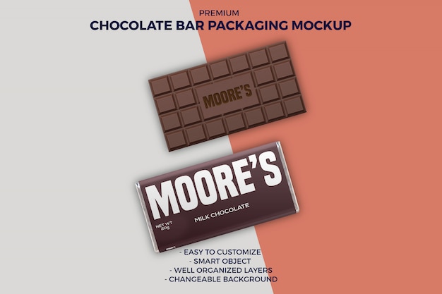 Download Premium Psd Chocolate Bar Packaging Mockup PSD Mockup Templates