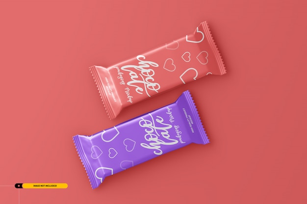 Chocolate snack bar packaging mockup PSD file | Premium Download