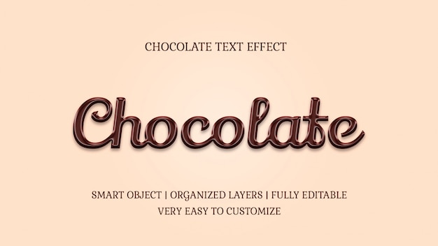 Chocolate style candy text effect template Premium Psd