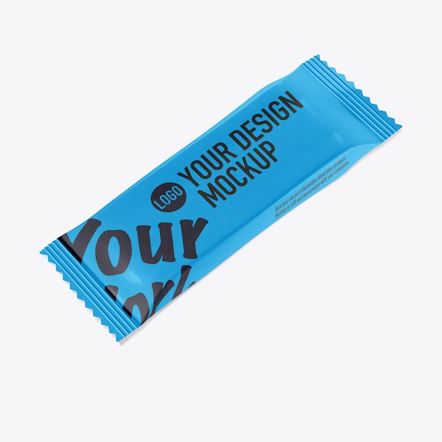 Chocolate wrapper mockup on white space | Premium PSD File