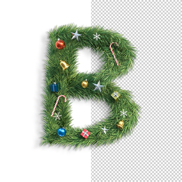 Premium PSD | Christmas Alphabet Letter B