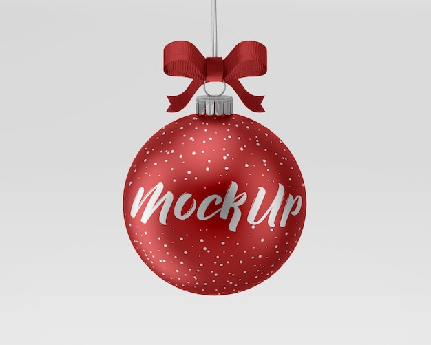 Download Premium PSD | Christmas ball mockup with ribbon