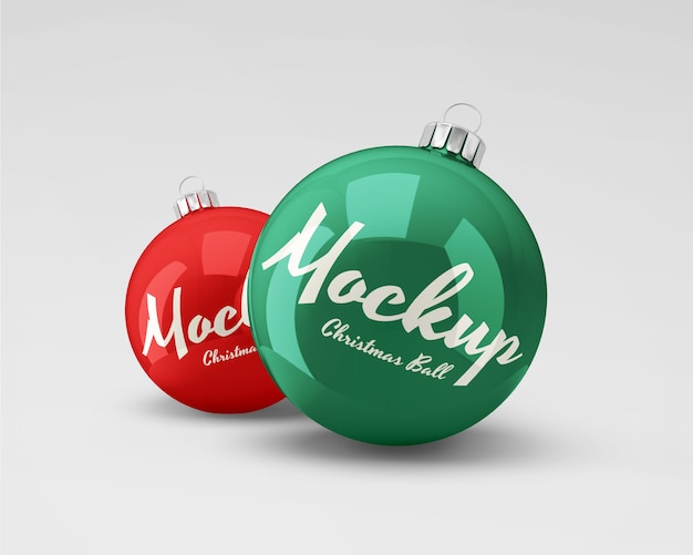 Matte Christmas Tree Toy W Balls Mockup Free