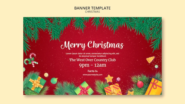 Christmas banner template style | Free PSD File