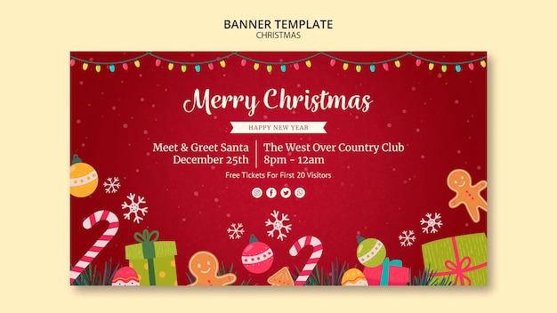 Christmas banner template theme | Free PSD File