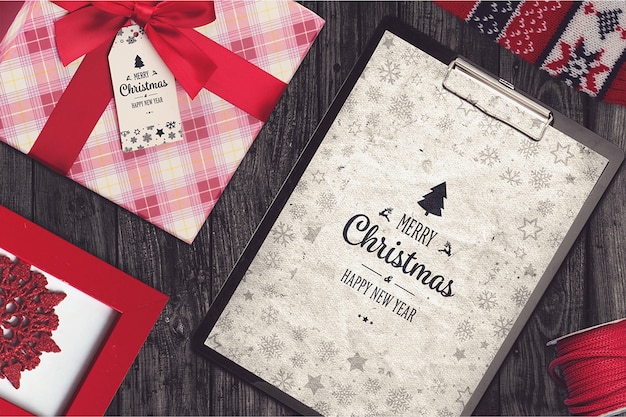 Premium PSD | Christmas card mockup