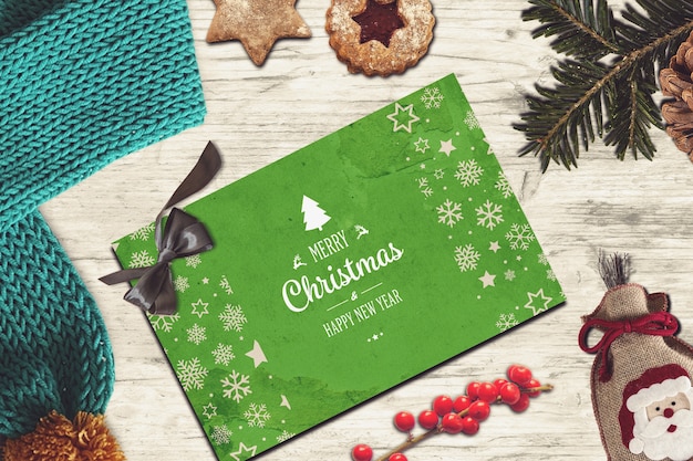 Download Christmas card mockup | Premium PSD File
