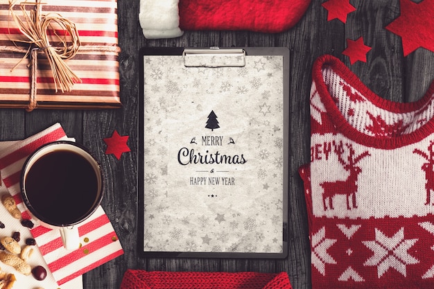 Download Christmas card mockup PSD file | Premium Download