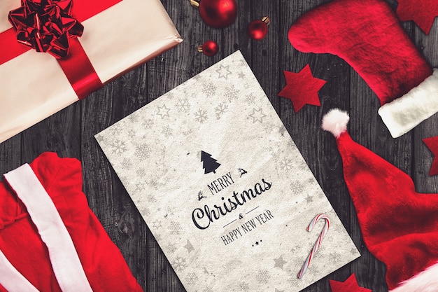 Download Christmas card mockup | Premium PSD File