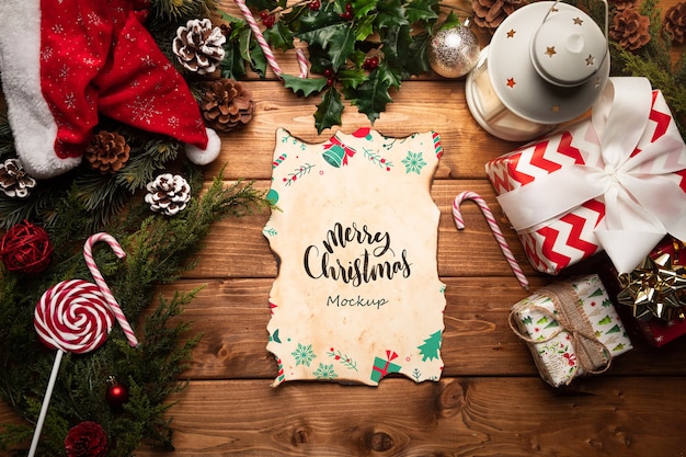 Download Free Psd Christmas Decoration With Letter Mock Up
