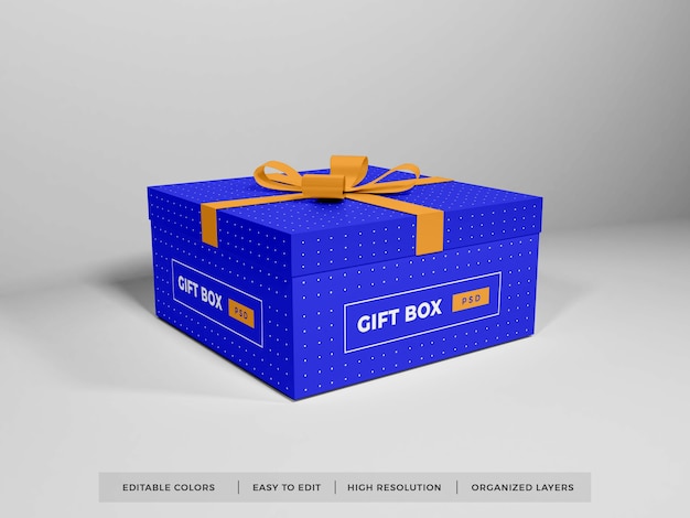 Download Premium PSD | Christmas gift box with ribbon mockup isolated