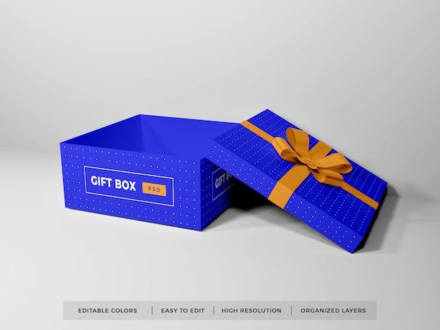 Download Premium PSD | Christmas gift box with ribbon mockup isolated