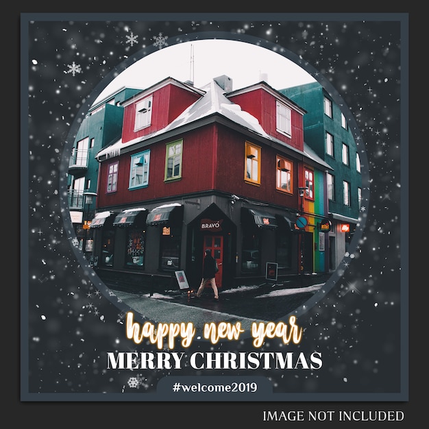 Download Christmas and happy new year 2019 photo mockup and ... PSD Mockup Templates