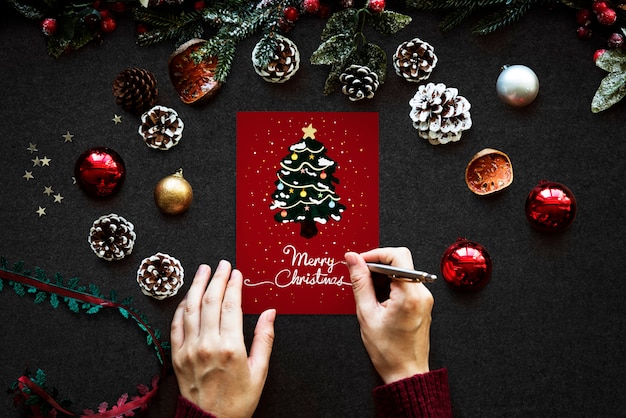 Download Free Psd Christmas Holiday Greeting Design Mockup PSD Mockup Templates