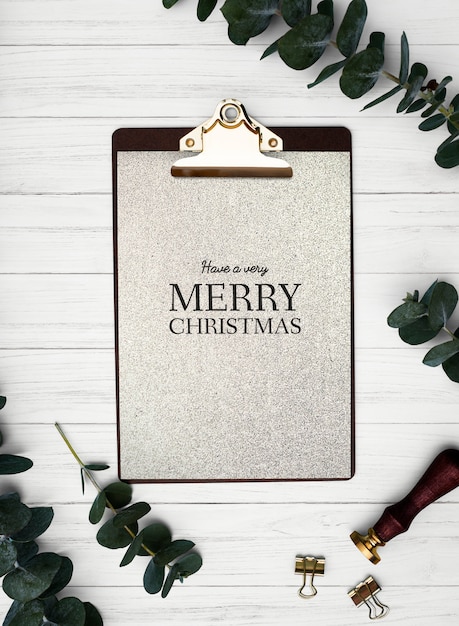 Christmas holiday greeting design mockup | Free PSD File