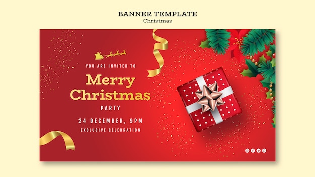 Free Psd Christmas Party Banner Template