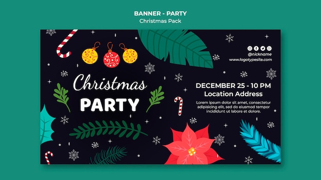 Free PSD | Christmas party banner template