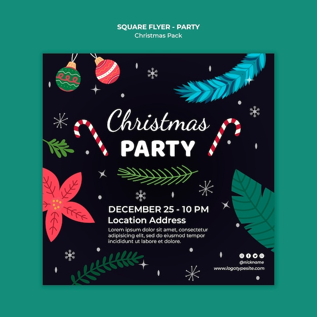 Christmas Party Flyer Template Free Printable