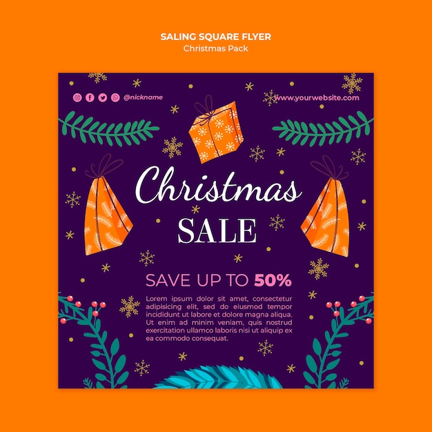 Christmas sale flyer with special offers Free Psd
