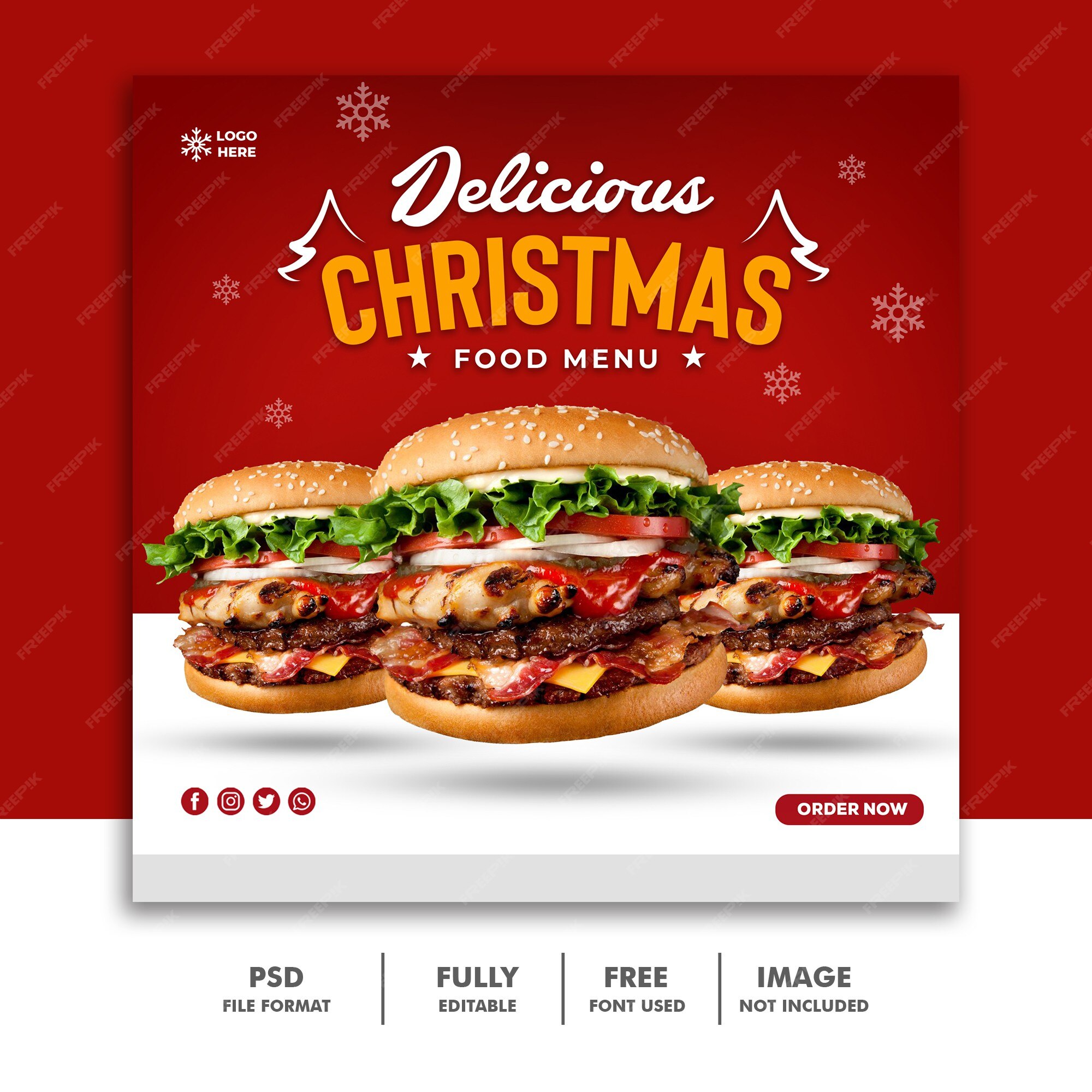 Premium PSD | Christmas social media post banner template