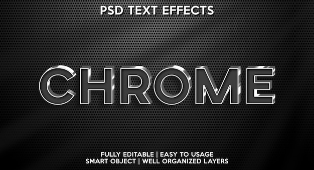 Chrome Text Effect Premium Psd File