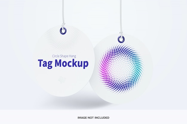 Download Premium PSD | Circle shape hang tag mockup with string