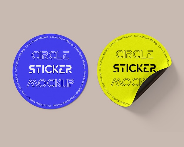 Download Premium PSD | Circle sticker mockup template