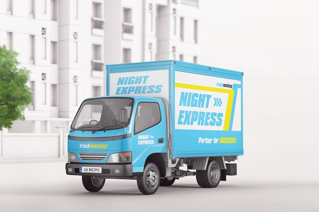 Download Free Delivery Mockup / Delivery Truck Mockup PSD Template - Download Free ... / Place your own ...