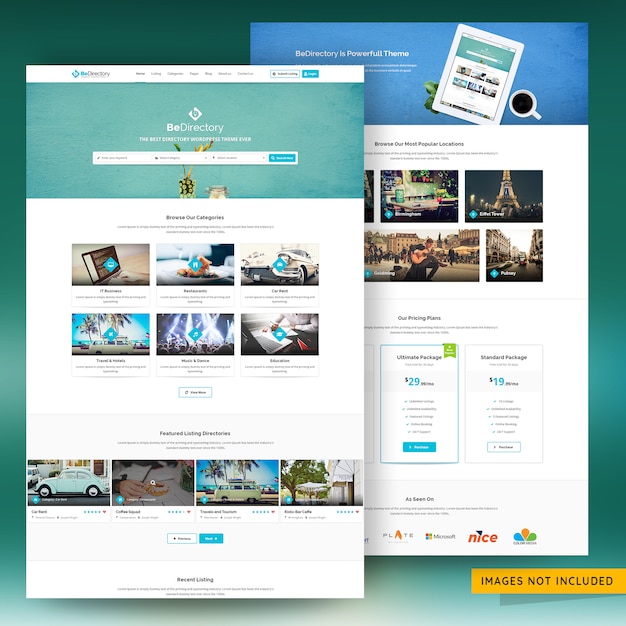 Classified and directory listing marketing website template premium psd Premium Psd