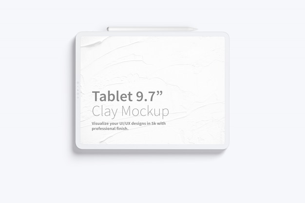 Download Clay tablet pro 12.9" mockup, landscape front view ...