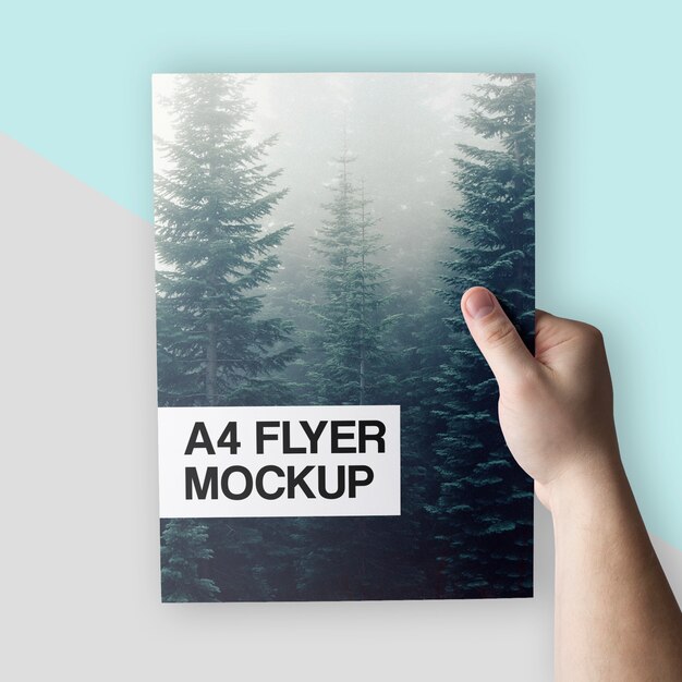 Download Clean A4 Flyer In Hand Mockup Psd Template Download Mockup Business Card PSD Mockup Templates