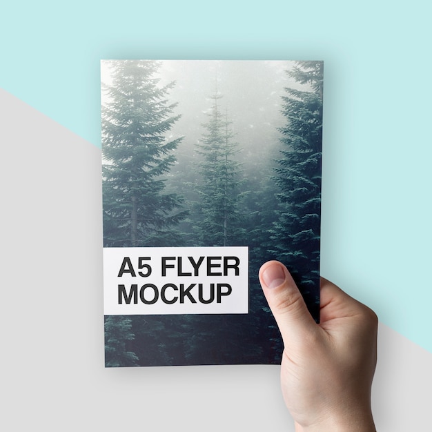 Download Clean a5 flyer in hand mockup PSD Template - Best Free 444 ...