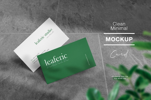 Download Premium PSD | Clean minimal business card mockup on stone ...