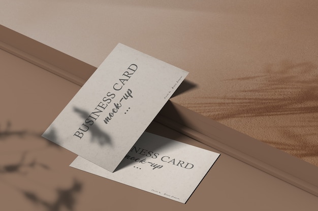 Download Premium Psd Clean Minimal Business Card Mockup With Shadow Overlay PSD Mockup Templates