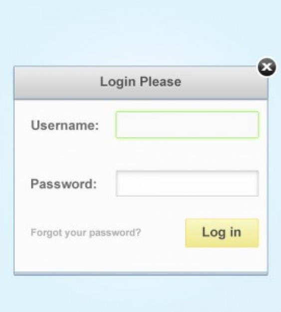 Clean Simple Login Form Psd File Free Download