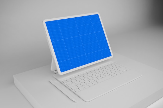 Download Clean tablet and keyboard mockup | Premium PSD File PSD Mockup Templates
