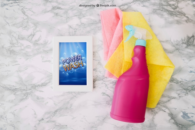 Download Free Psd Cleaning Mockup With Spray Bottle