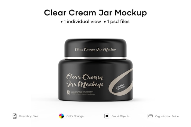 Download Premium PSD | Clear cream jar mockup