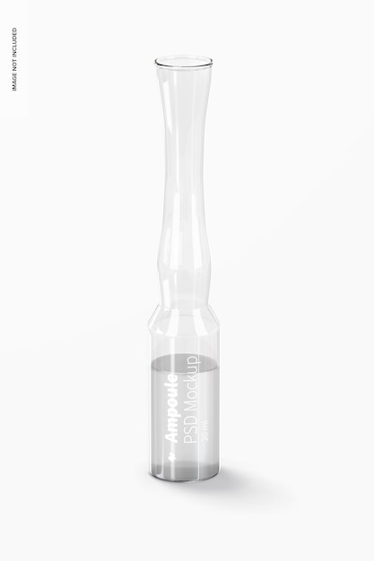 Premium PSD | Clear glass ampoule mockup, front view