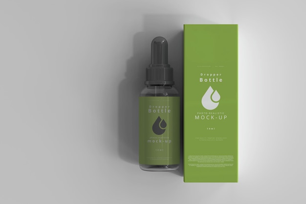 Download Free Psd Clear Glass Dropper Bottle Mockup With Box
