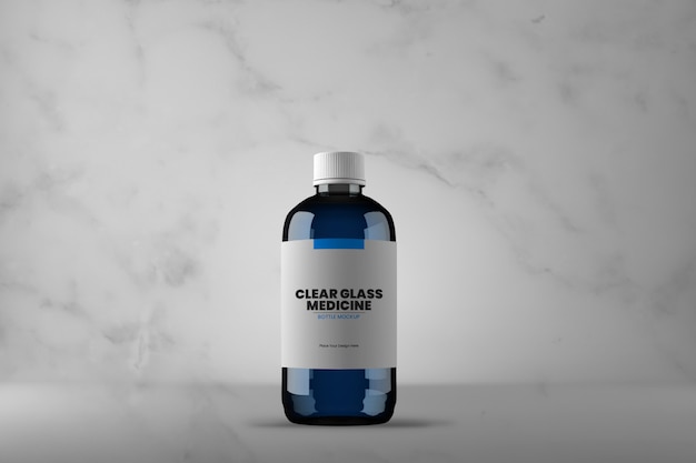 Download Clear glass medicine bottle mockup | Premium PSD File