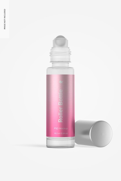 Download Free Psd Clear Glass Roller Bottle Mockup