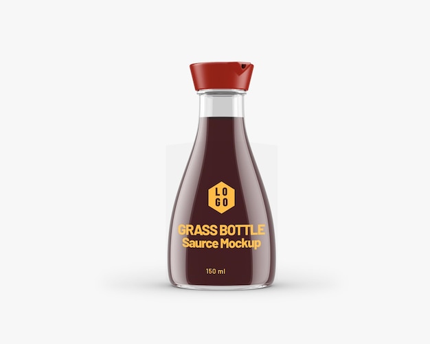 Download Premium Psd Clear Glass Sauce Bottle Mockup