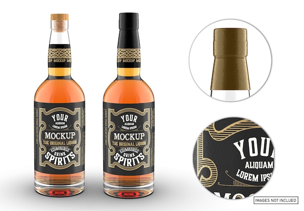 Download Premium Psd Clear Glass Whiskey Bottle Mockup