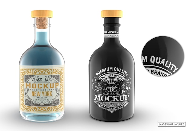 Download Premium PSD | Clear glass whiskey bottle mockup