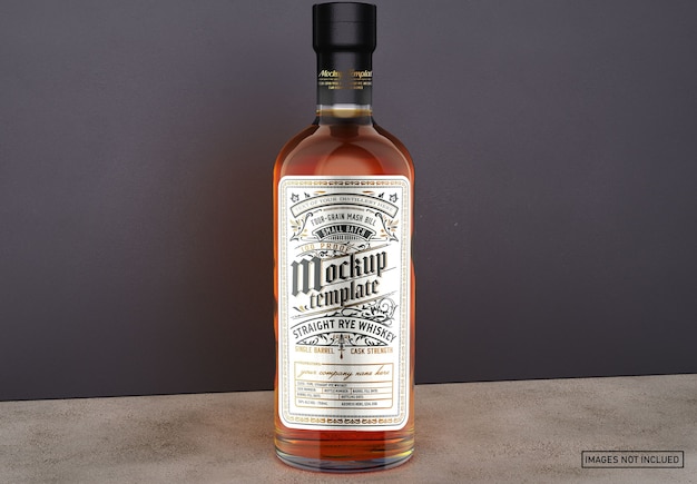 Download Premium PSD | Clear glass whiskey bottle mockup