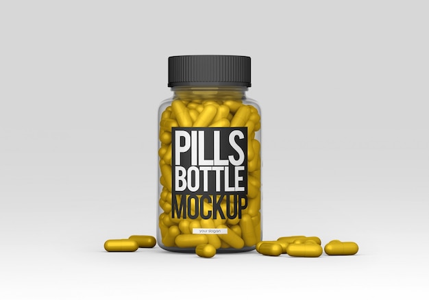 Download Premium Psd Clear Pills Bottle Mockup